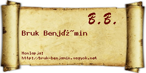 Bruk Benjámin névjegykártya